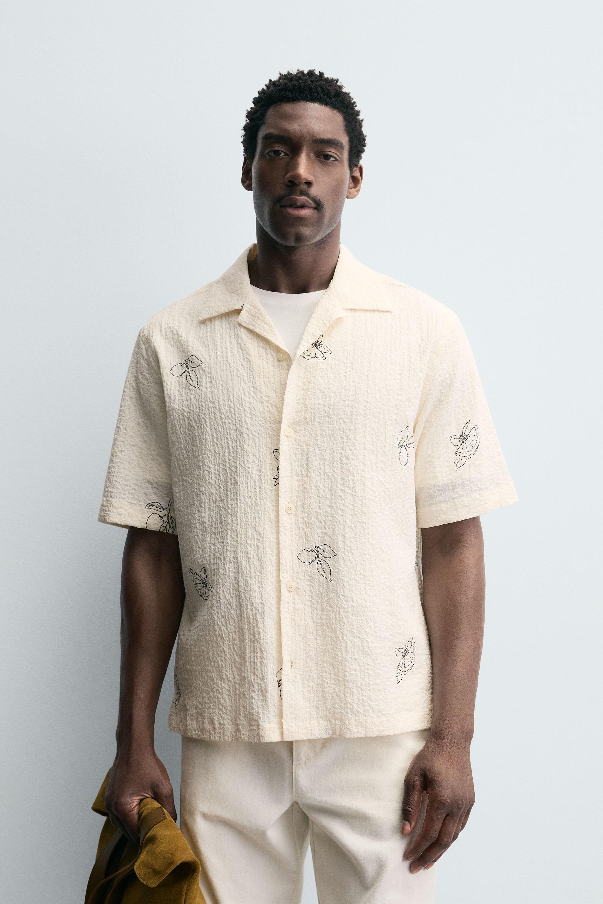 PRINTED SEERSUCKER SHIRT